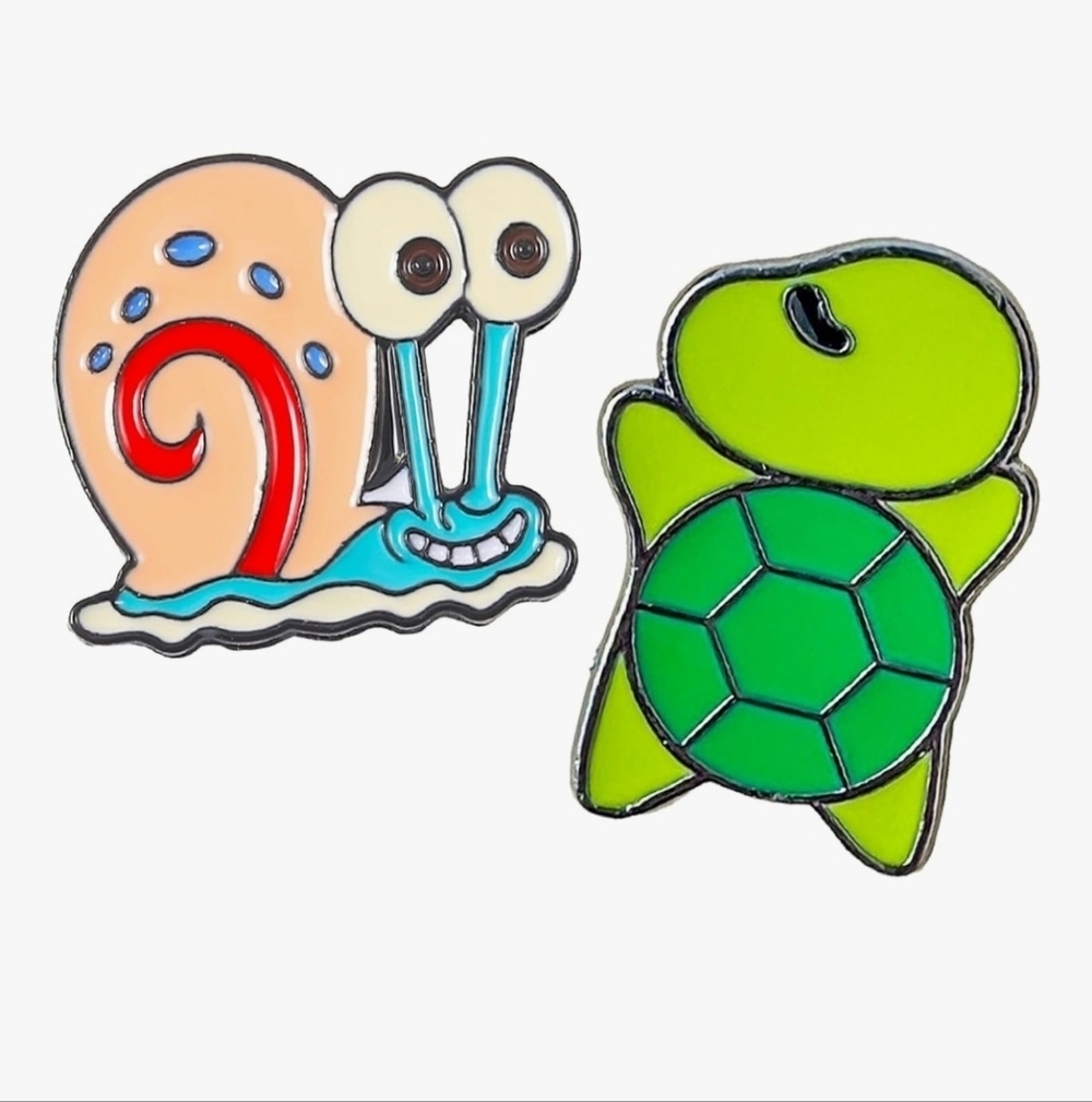 Cute Snail and Turtle Enamel Pins